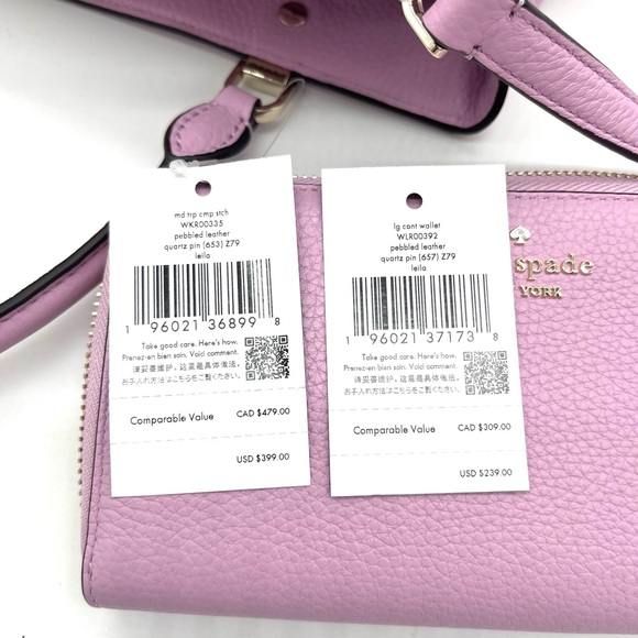 Kate Spade Leila Medium Satchel Crossbody Bag & Continental Wallet - Picture 7 of 10